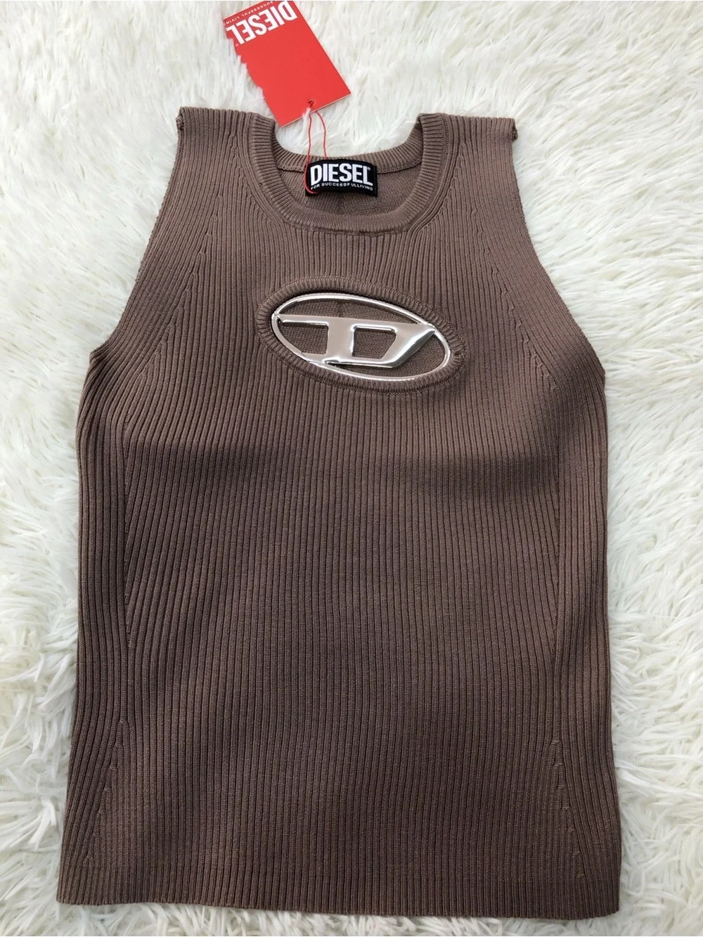 Diesel Taupe Ribbed Tank - Picture 1 of 6